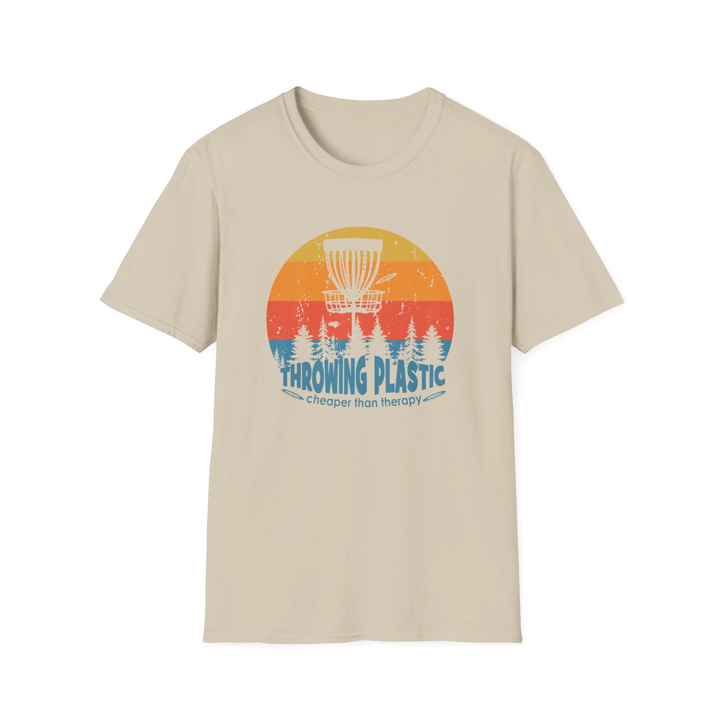THROWING PLASTIC, CHEAPER THAN THERAPY Unisex Softstyle T-Shirt