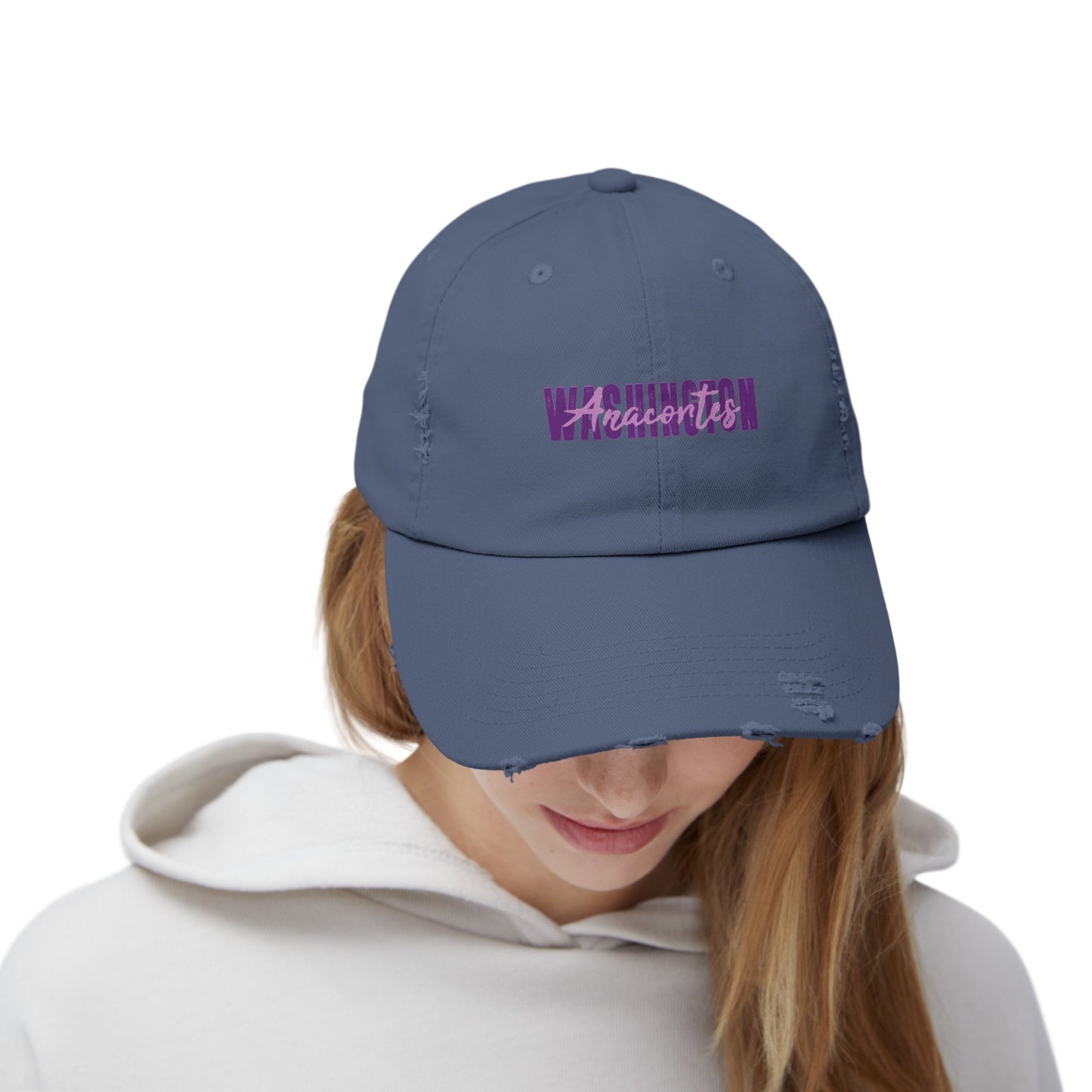 ANACORTES WASHINGTON TEXT Unisex Distressed Cap