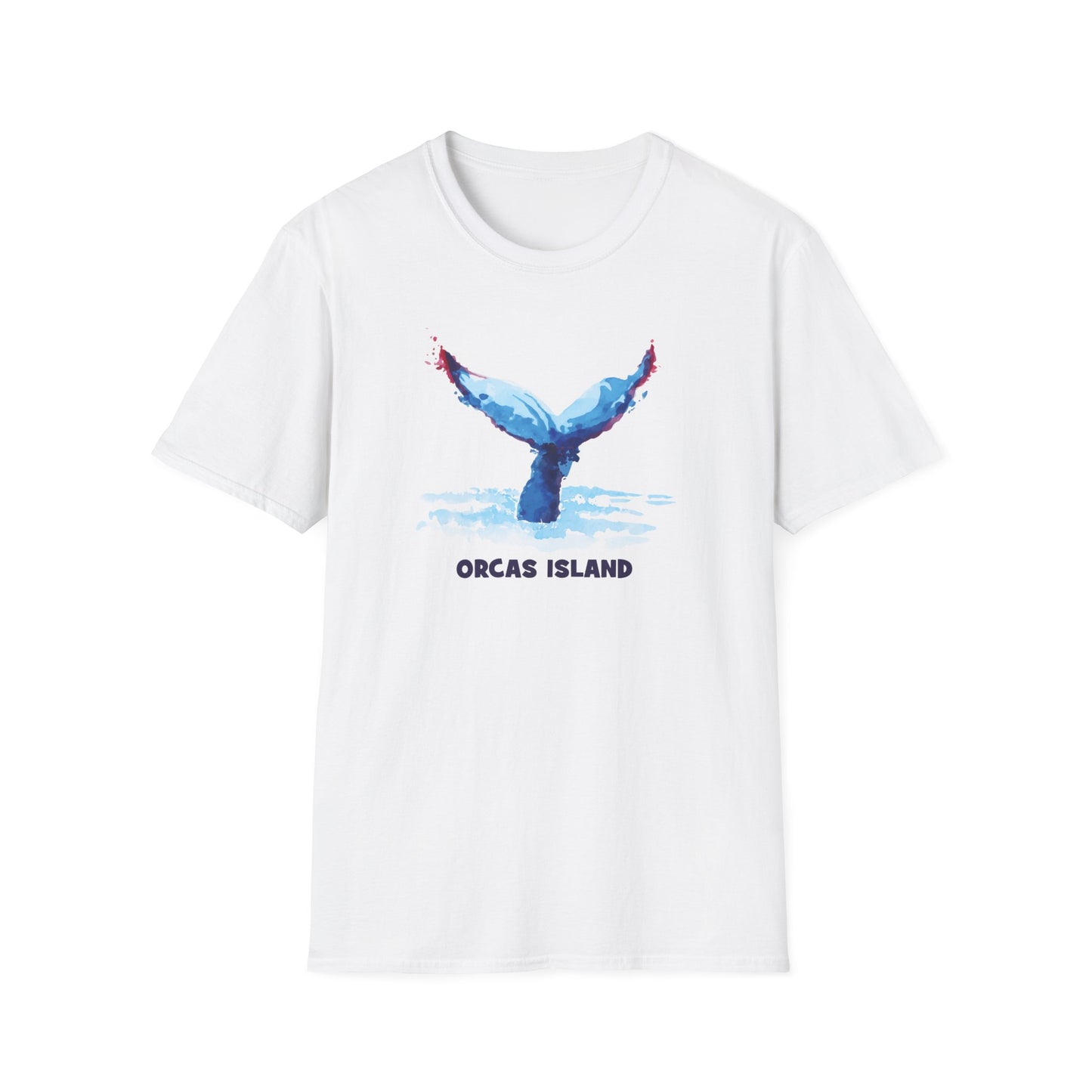 WATERCOLOR WHALE ORCAS Unisex Softstyle T-Shirt