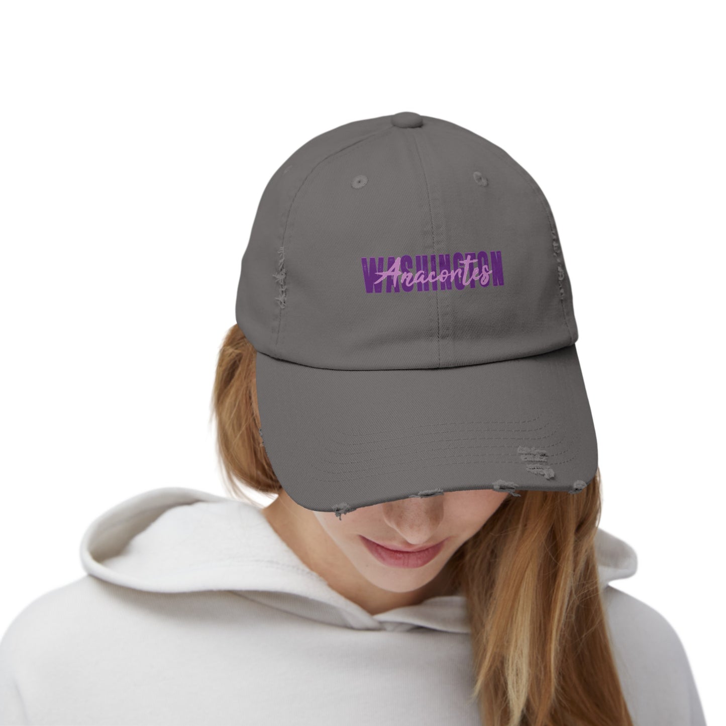 ANACORTES WASHINGTON TEXT Unisex Distressed Cap