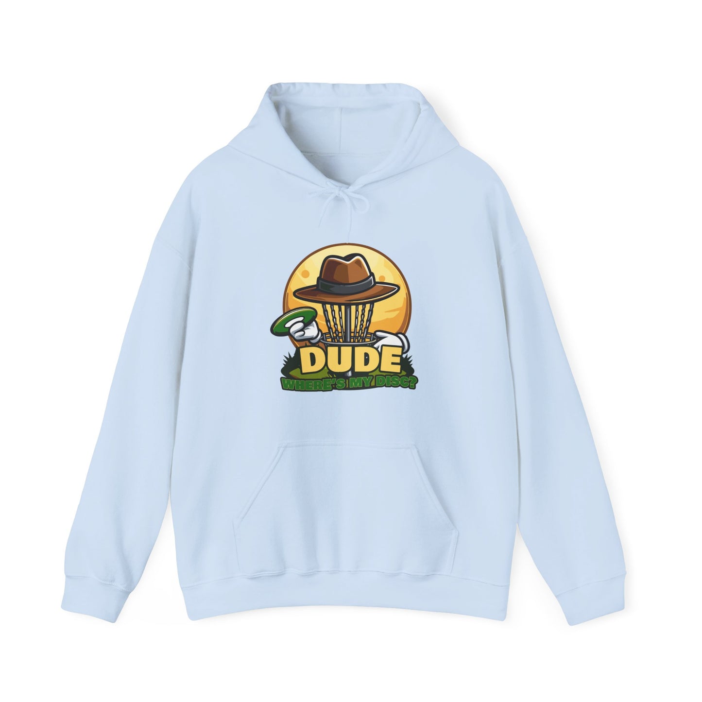 DUDE WHERES MY DISC- DISC GOLF Unisex Heavy Blend™ Hooded Sweatshirt