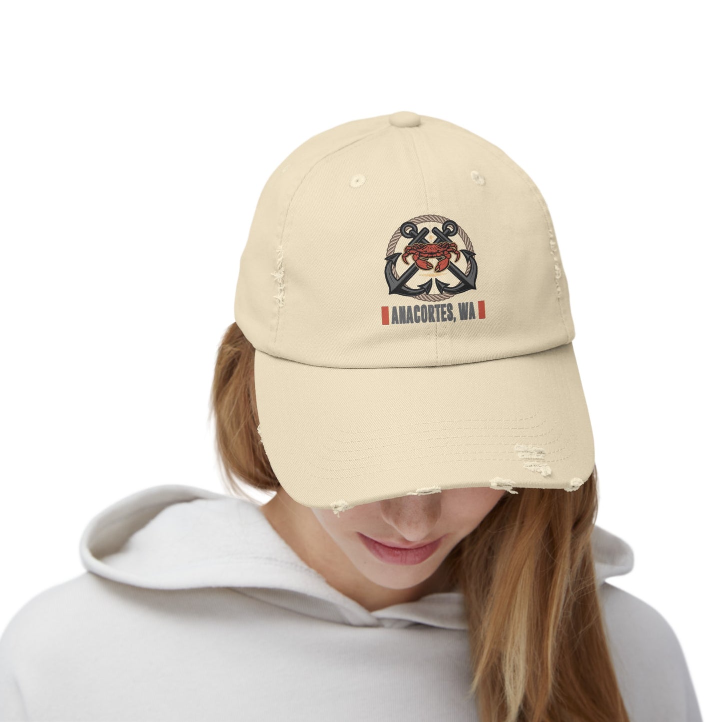Anacortes Crab Unisex Distressed Cap