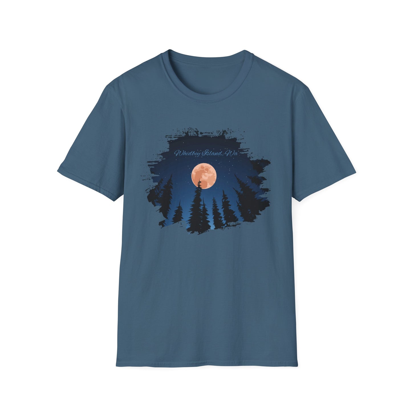 Whidbey Island Moon Night Unisex Softstyle T-Shirt