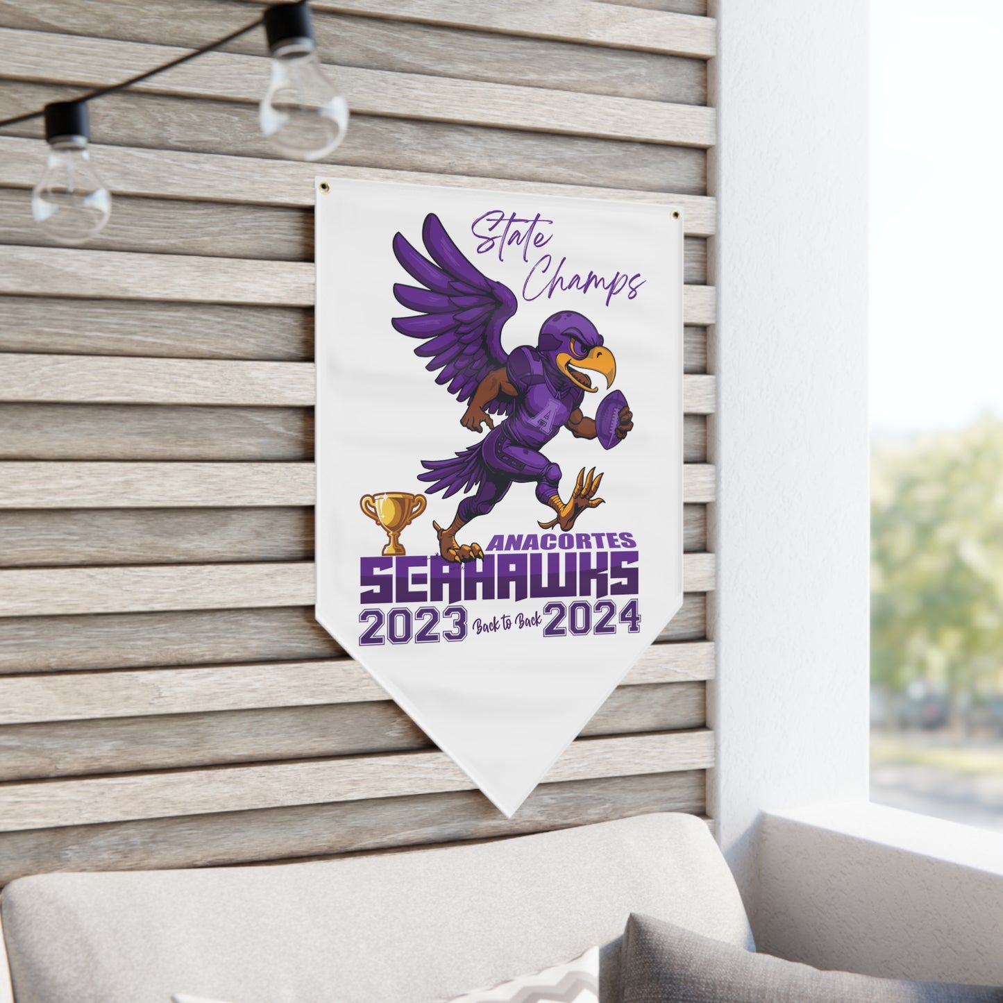 ANACORTES SEAHAWKS CHAMP Pennant Banner