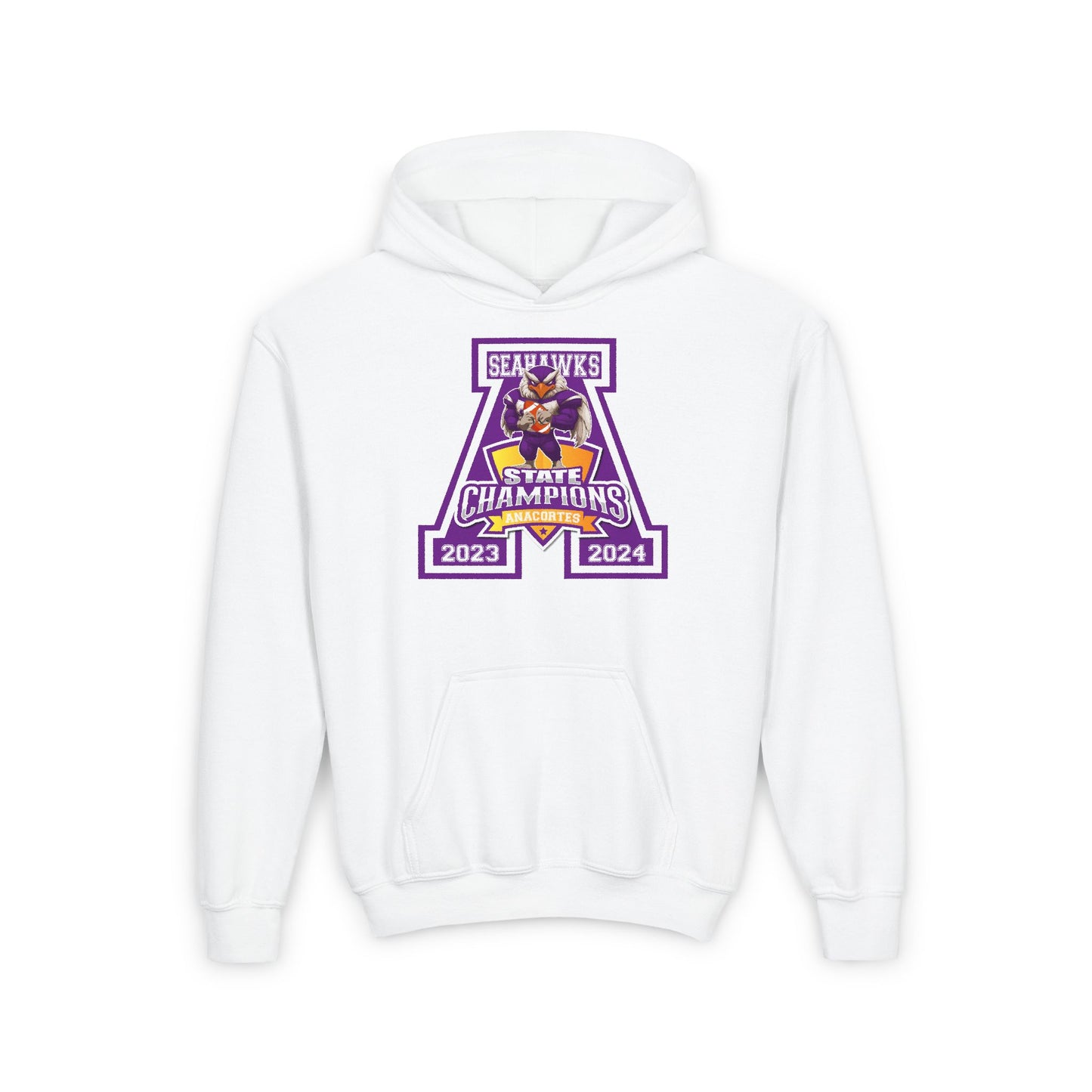 ANACORTES SEAHAWKS STATE CHAMP Youth Heavy Blend Hooded Sweatshirt
