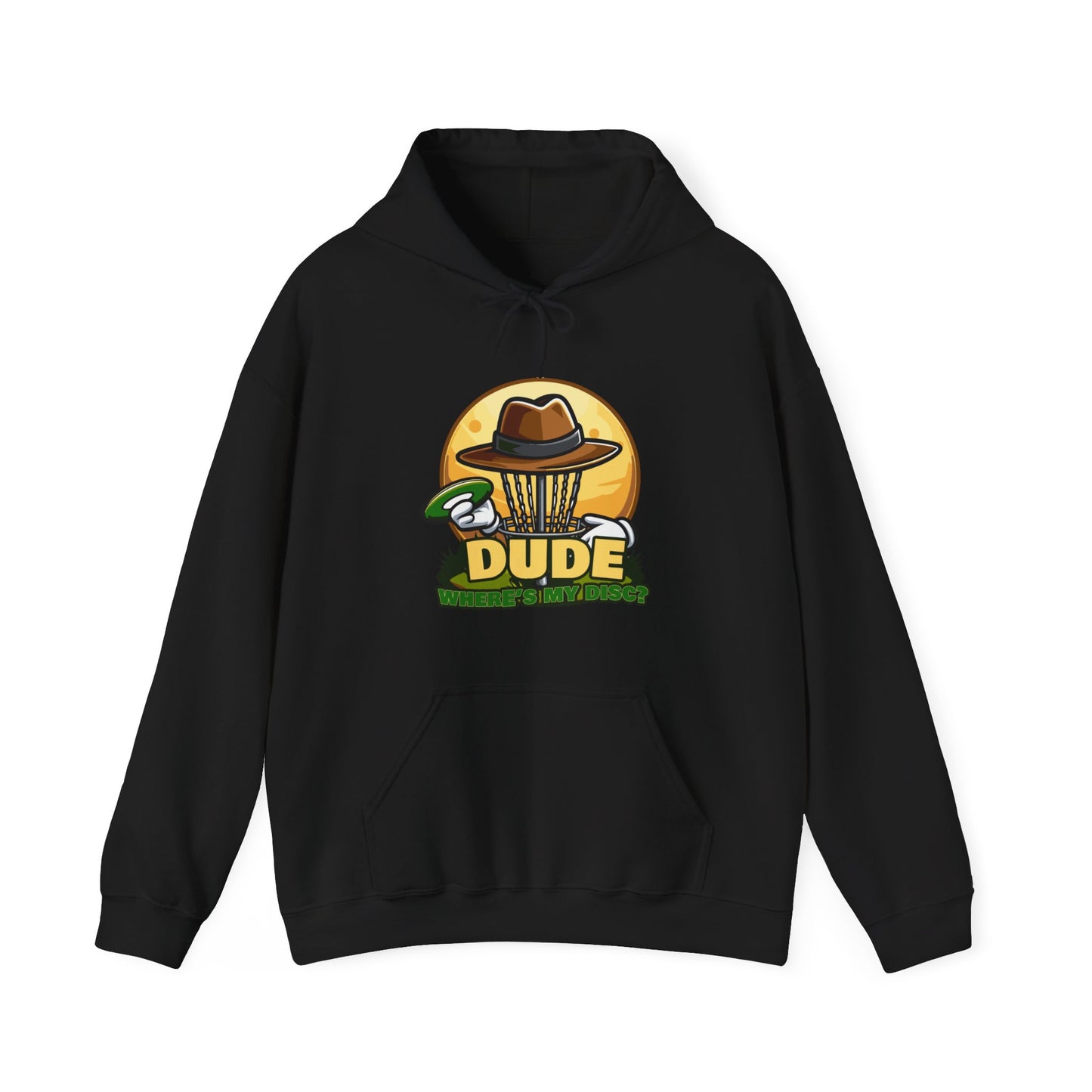 DUDE WHERES MY DISC- DISC GOLF Unisex Heavy Blend™ Hooded Sweatshirt