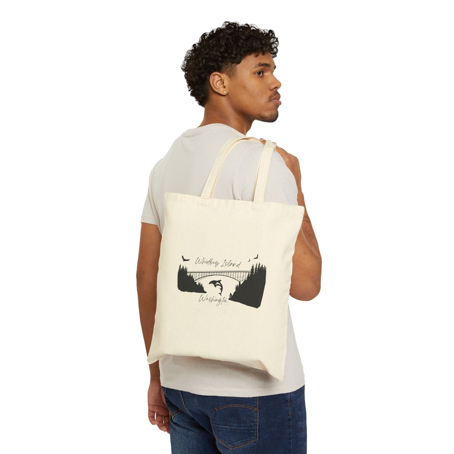 DECEPTION PASS BRIDGE, SCENE Cotton Canvas Tote Bag
