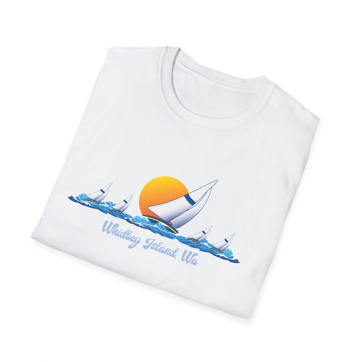 WHIDBEY ISLAND WA Sail Away Unisex Softstyle T-Shirt