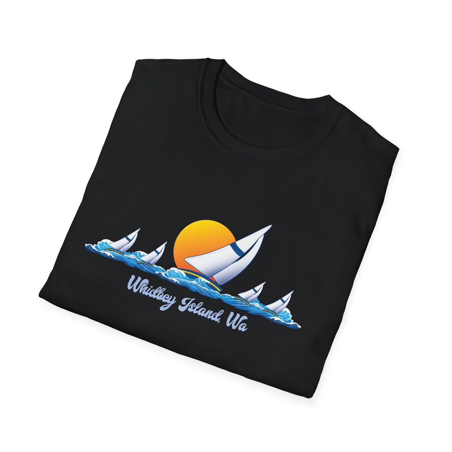 WHIDBEY ISLAND WA Sail Away Unisex Softstyle T-Shirt