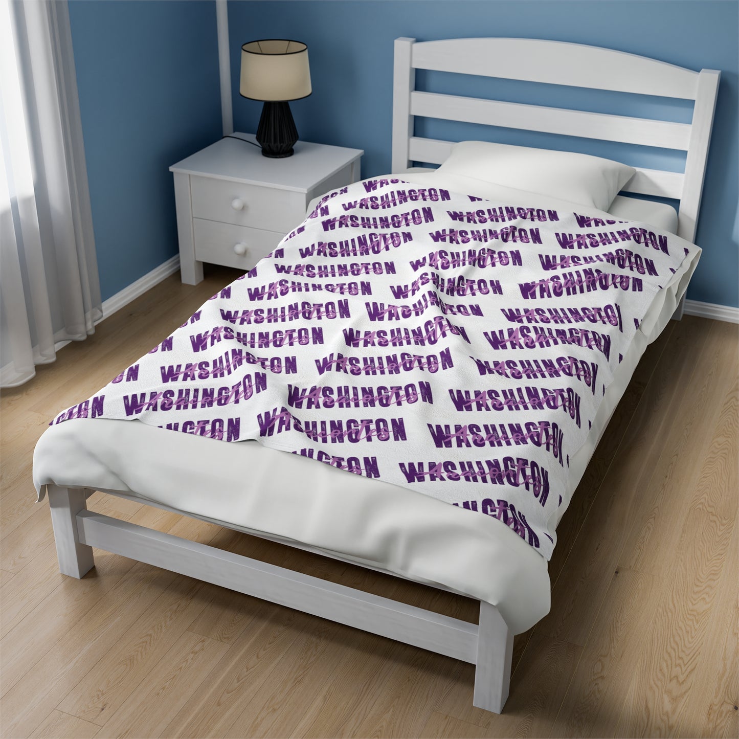 ANACORTES WASHINGTON TEXT Velveteen Plush Blanket