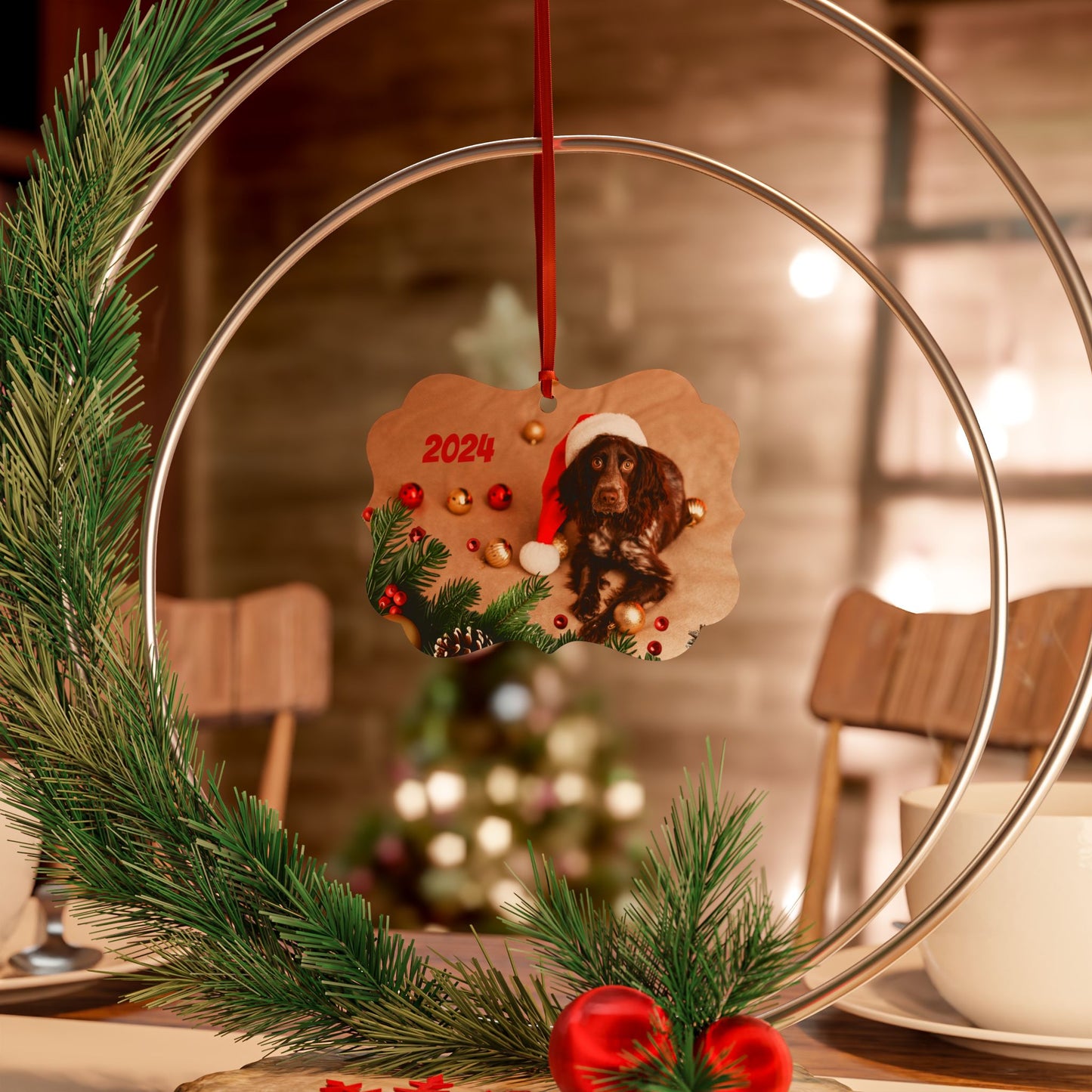 SAMPLE CUSTOM Aluminum Ornaments Square, Scalloped Corner, and Medallion