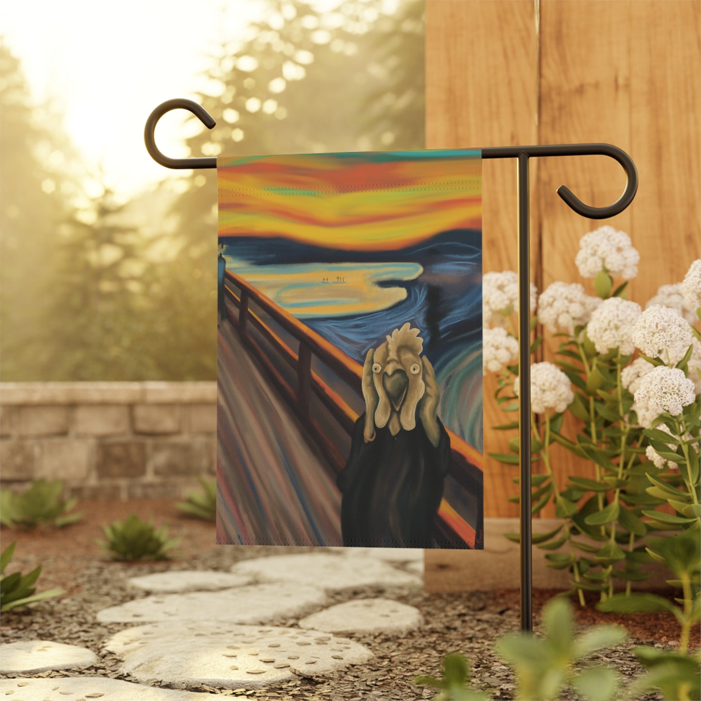 THE CLUCK BY MONUES Garden & House Banner