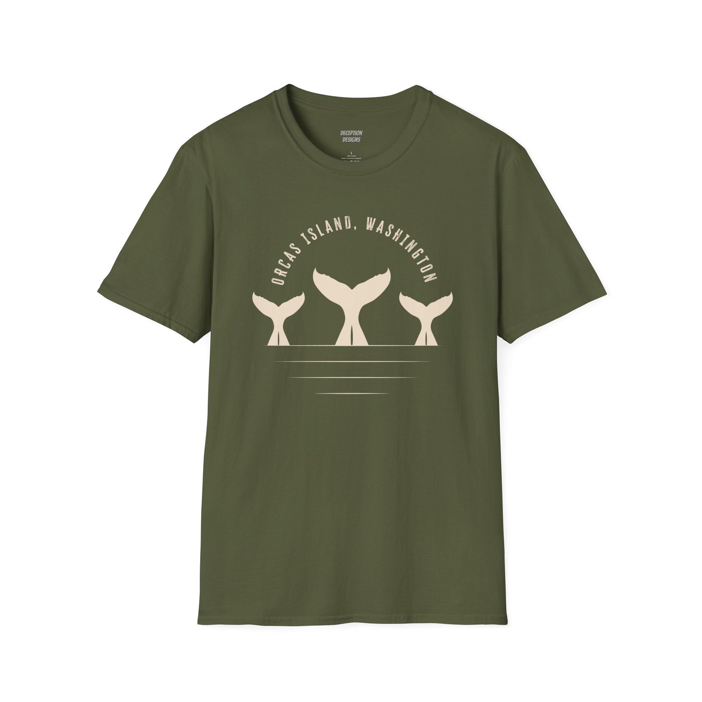 WHALE TAILS - ORCAS ISLAND - Compass Unisex Softstyle T-Shirt