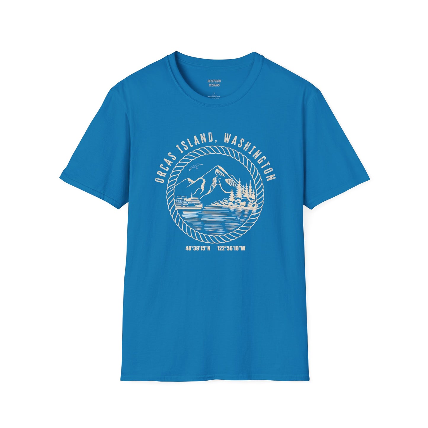 ORCAS ISLAND W COORDINATES Unisex Softstyle T-Shirt