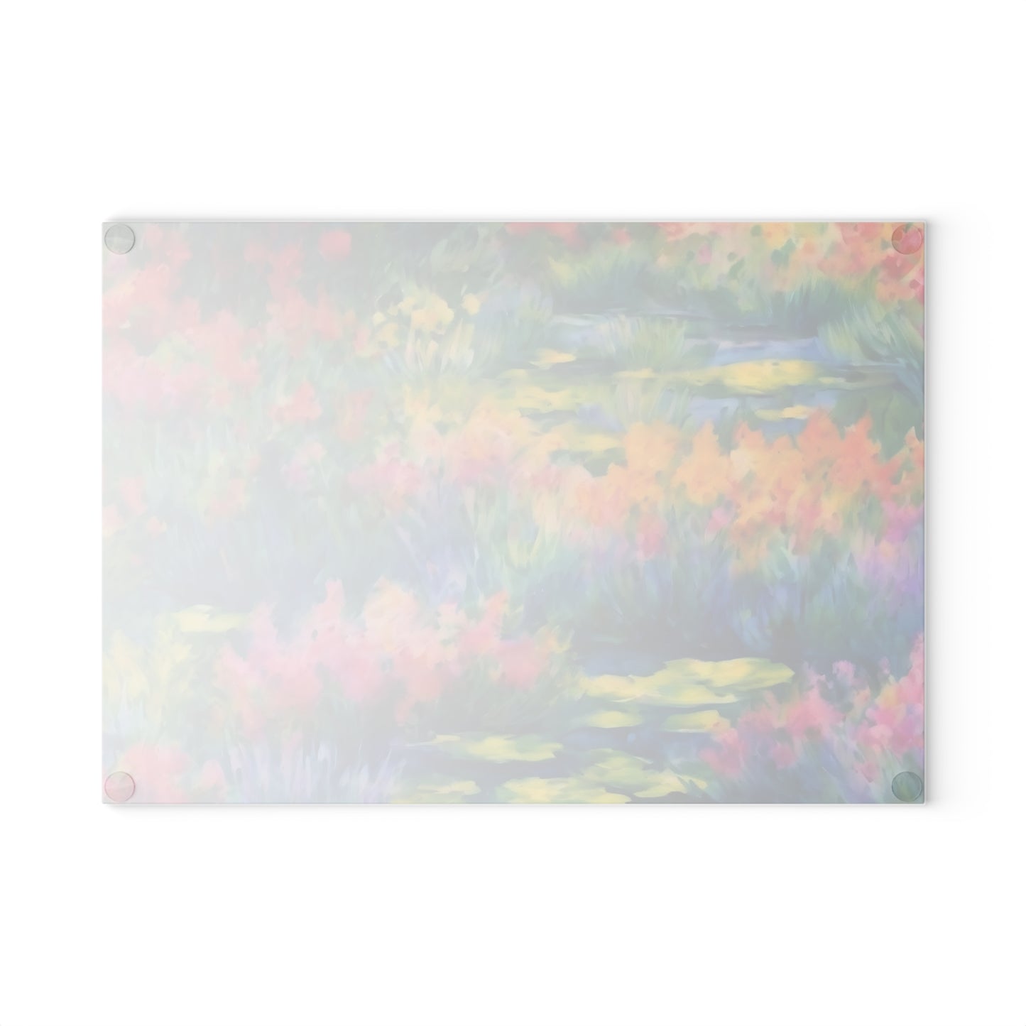 WILDFLOWER POND Glass Cutting Board