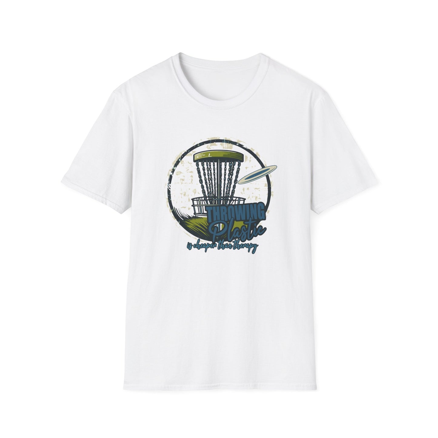 THROWING PLASTIC, IS CHEAPER THAN THERAPY Unisex Softstyle T-Shirt