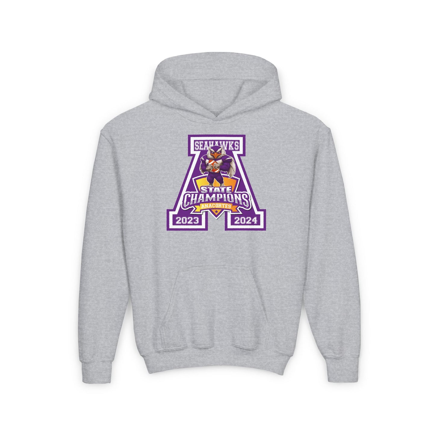 ANACORTES SEAHAWKS STATE CHAMP Youth Heavy Blend Hooded Sweatshirt