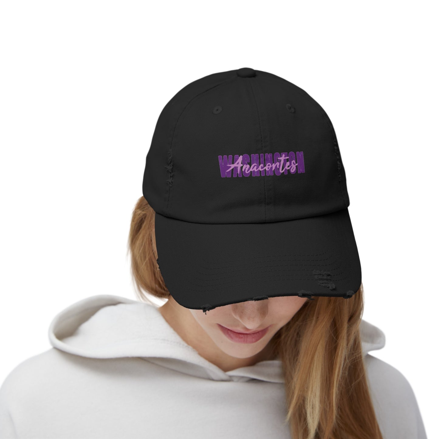ANACORTES WASHINGTON TEXT Unisex Distressed Cap