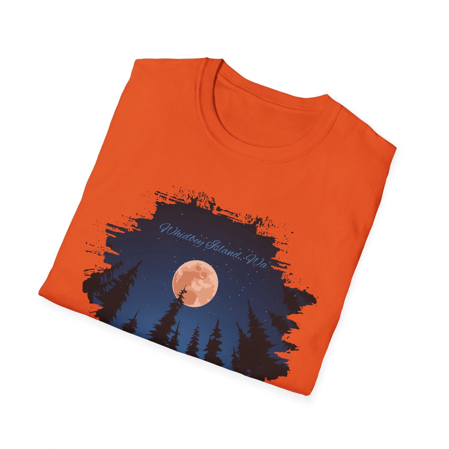 Whidbey Island Moon Night Unisex Softstyle T-Shirt