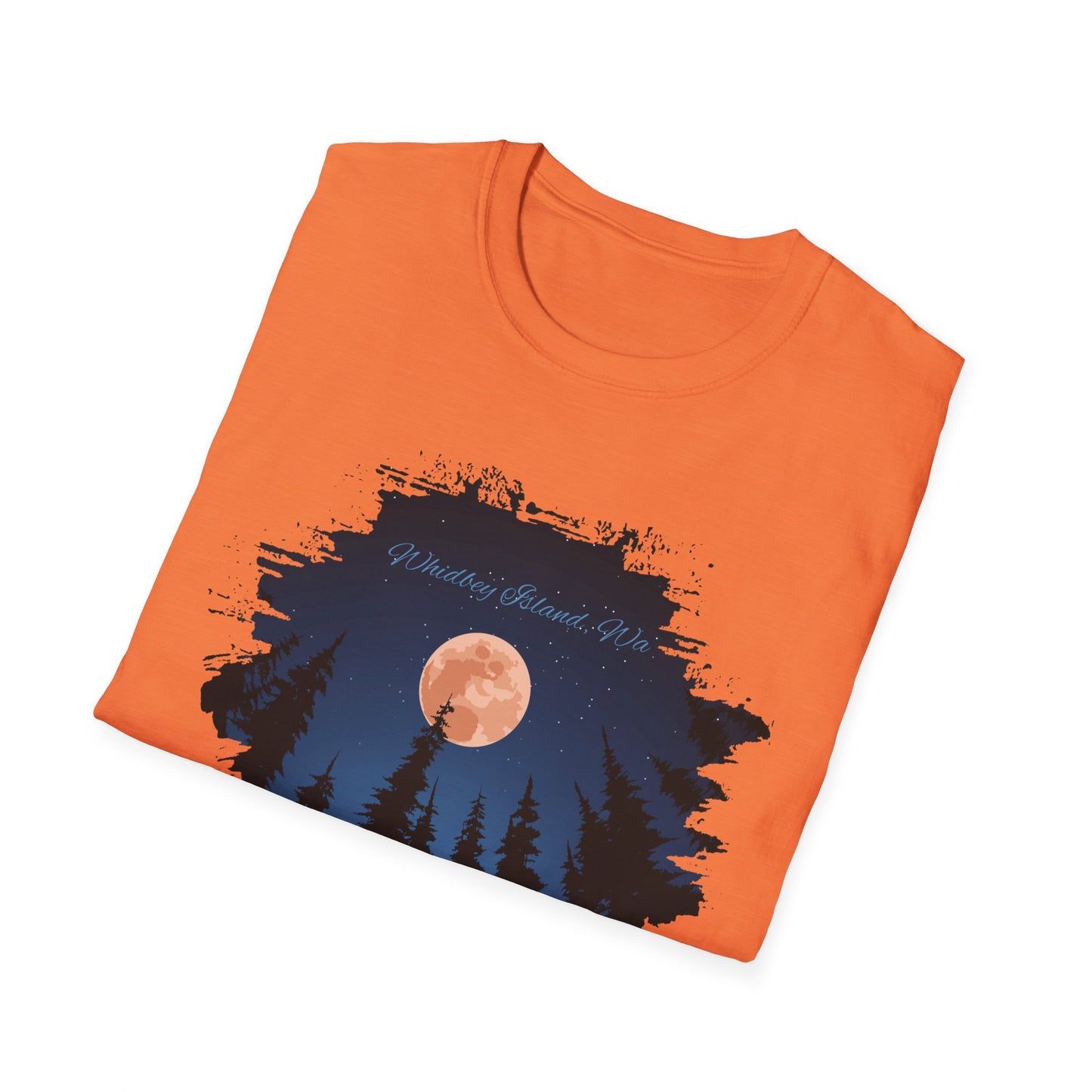 Whidbey Island Moon Night Unisex Softstyle T-Shirt