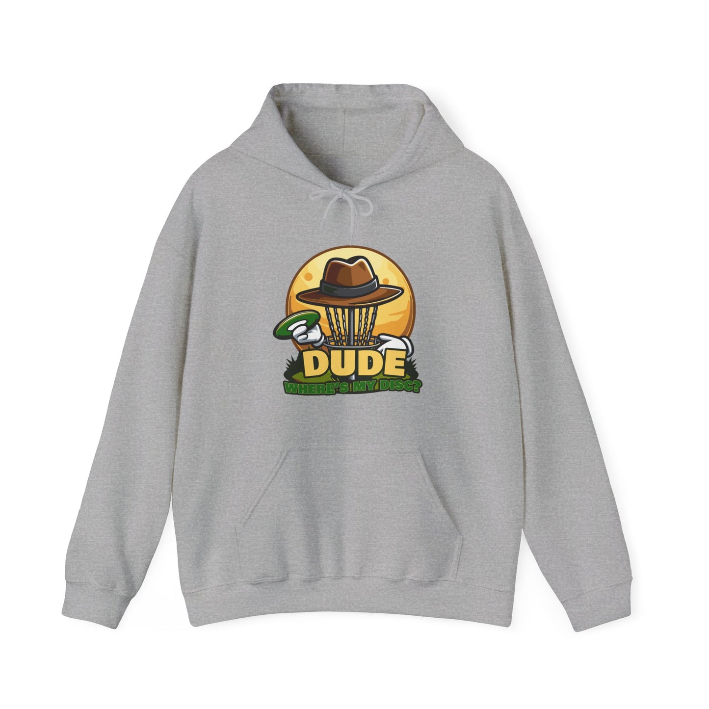 DUDE WHERES MY DISC- DISC GOLF Unisex Heavy Blend™ Hooded Sweatshirt