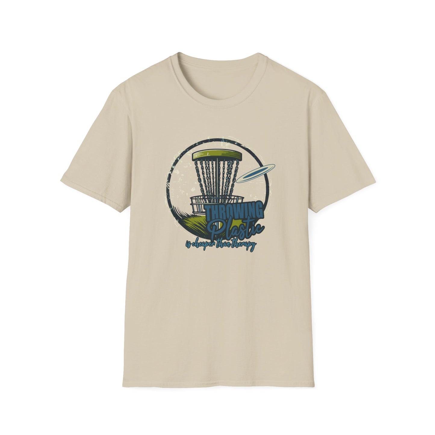 THROWING PLASTIC, IS CHEAPER THAN THERAPY Unisex Softstyle T-Shirt