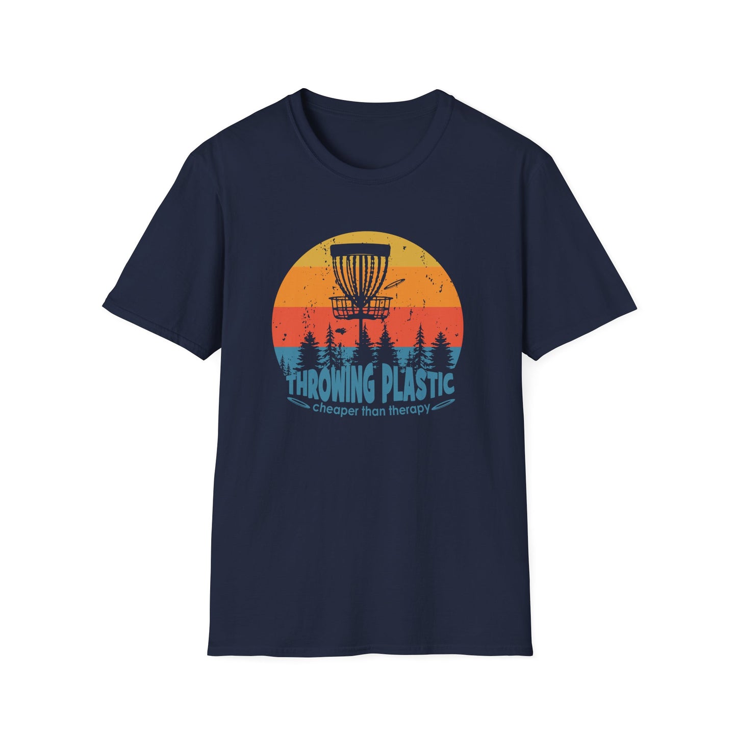 THROWING PLASTIC, CHEAPER THAN THERAPY Unisex Softstyle T-Shirt