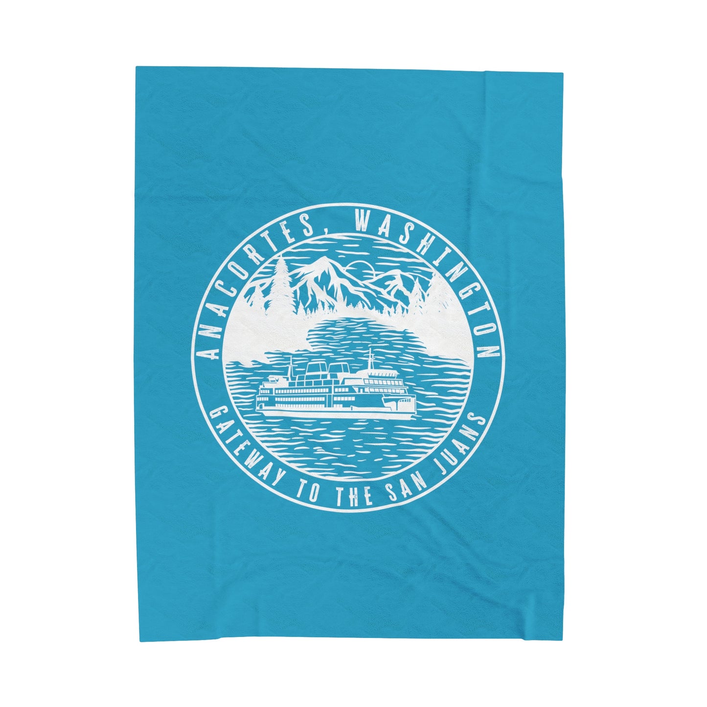 Anacortes Gateway Ferry Velveteen Plush Blanket
