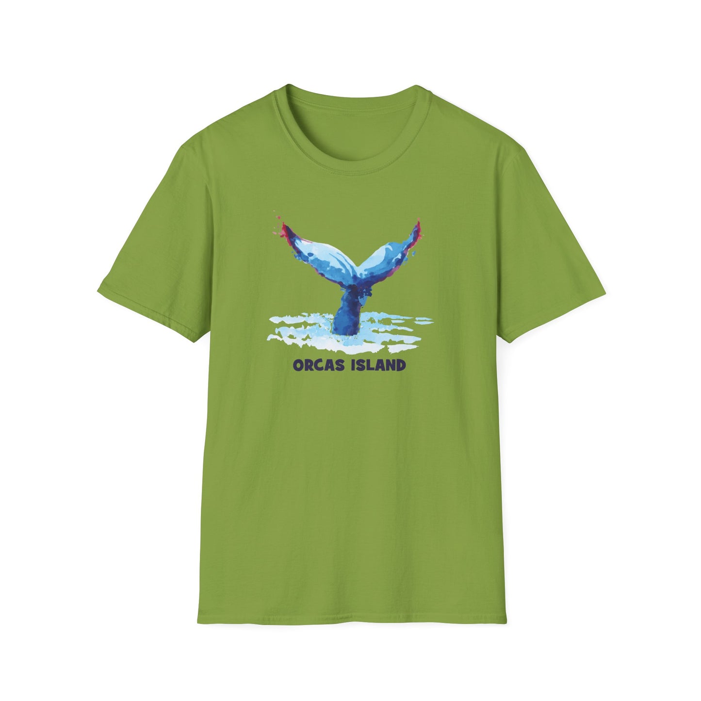 WATERCOLOR WHALE ORCAS Unisex Softstyle T-Shirt