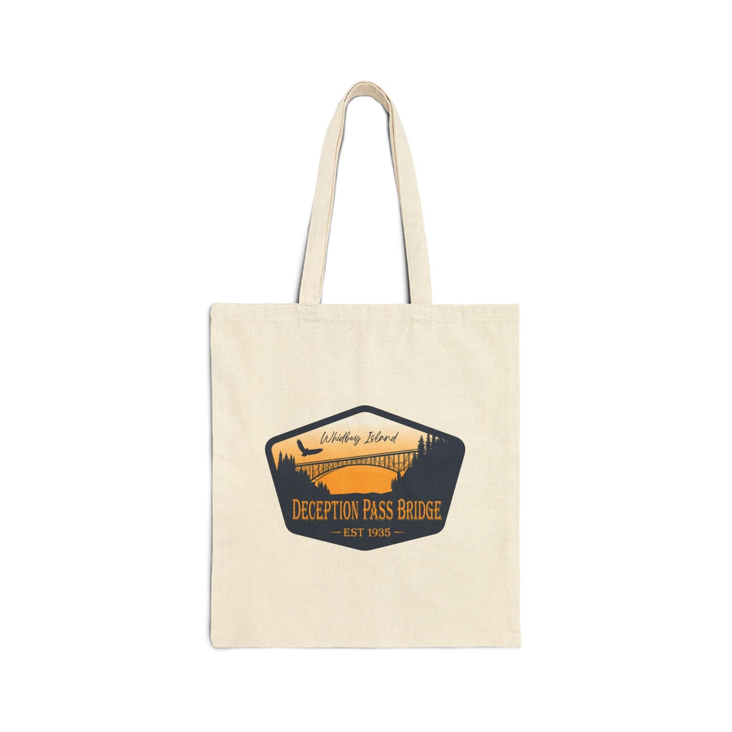 DECEPTION PASS BRIDGE, EST Cotton Canvas Tote Bag