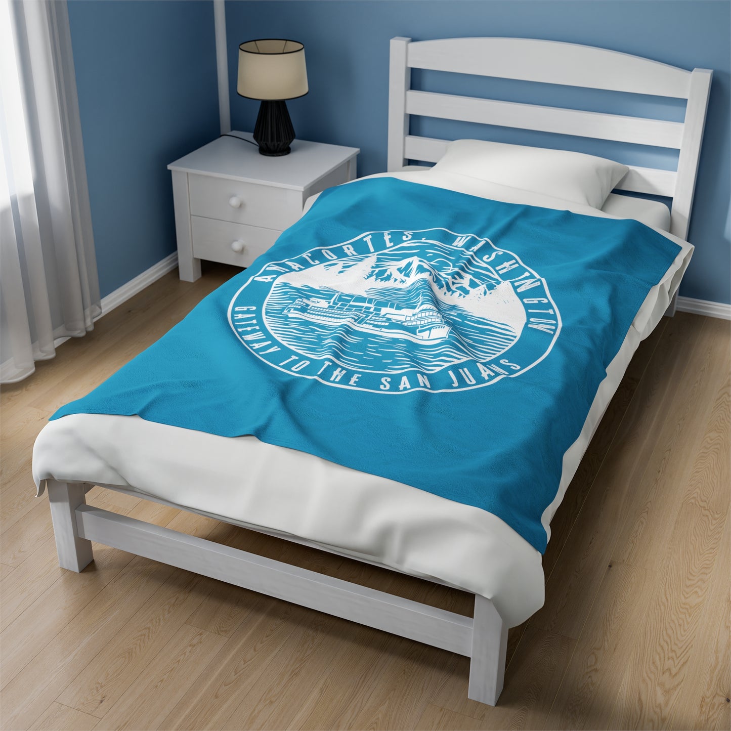 Anacortes Gateway Ferry Velveteen Plush Blanket