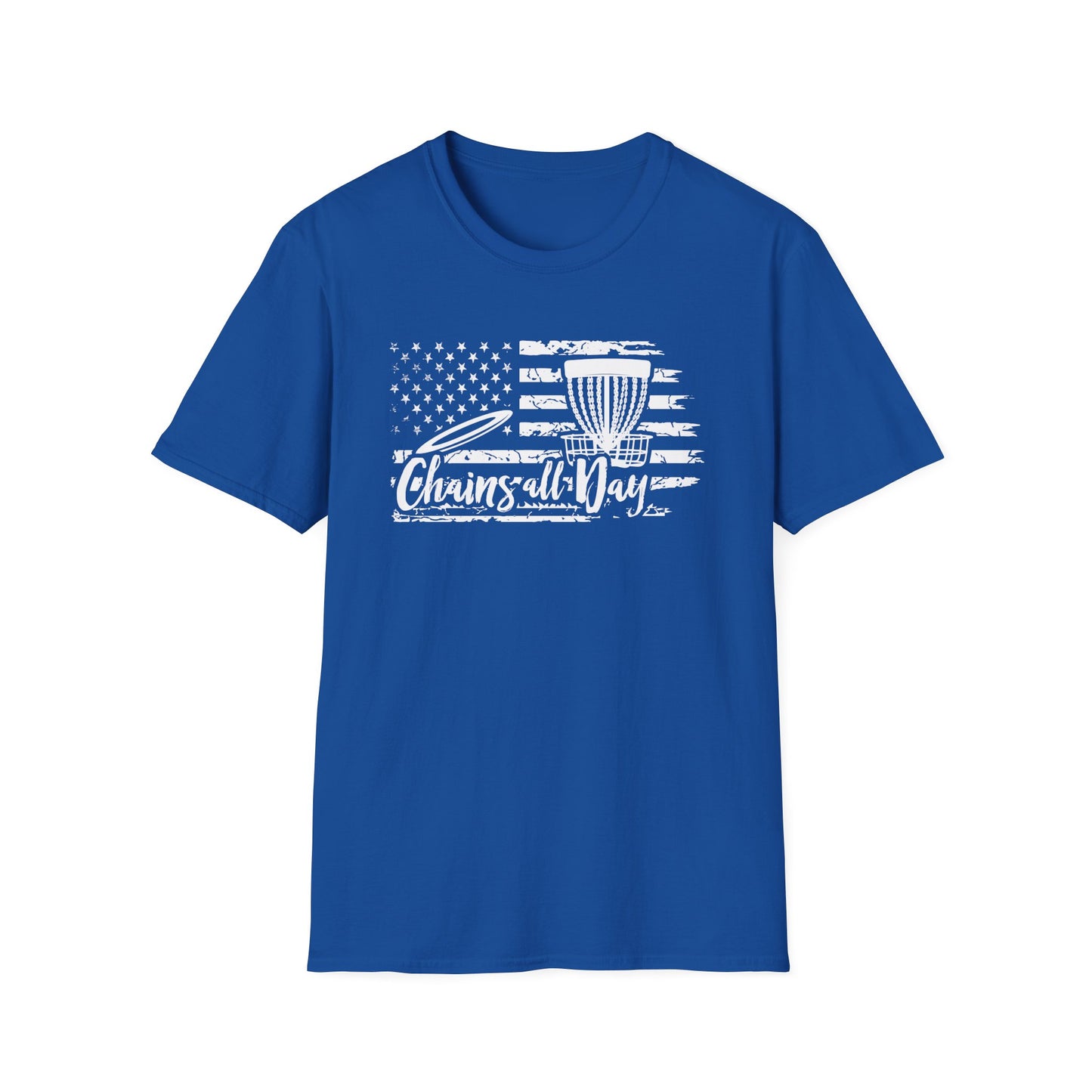 CHAINS ALL DAY - USA FLAG - DISC GOLF Unisex Softstyle T-Shirt