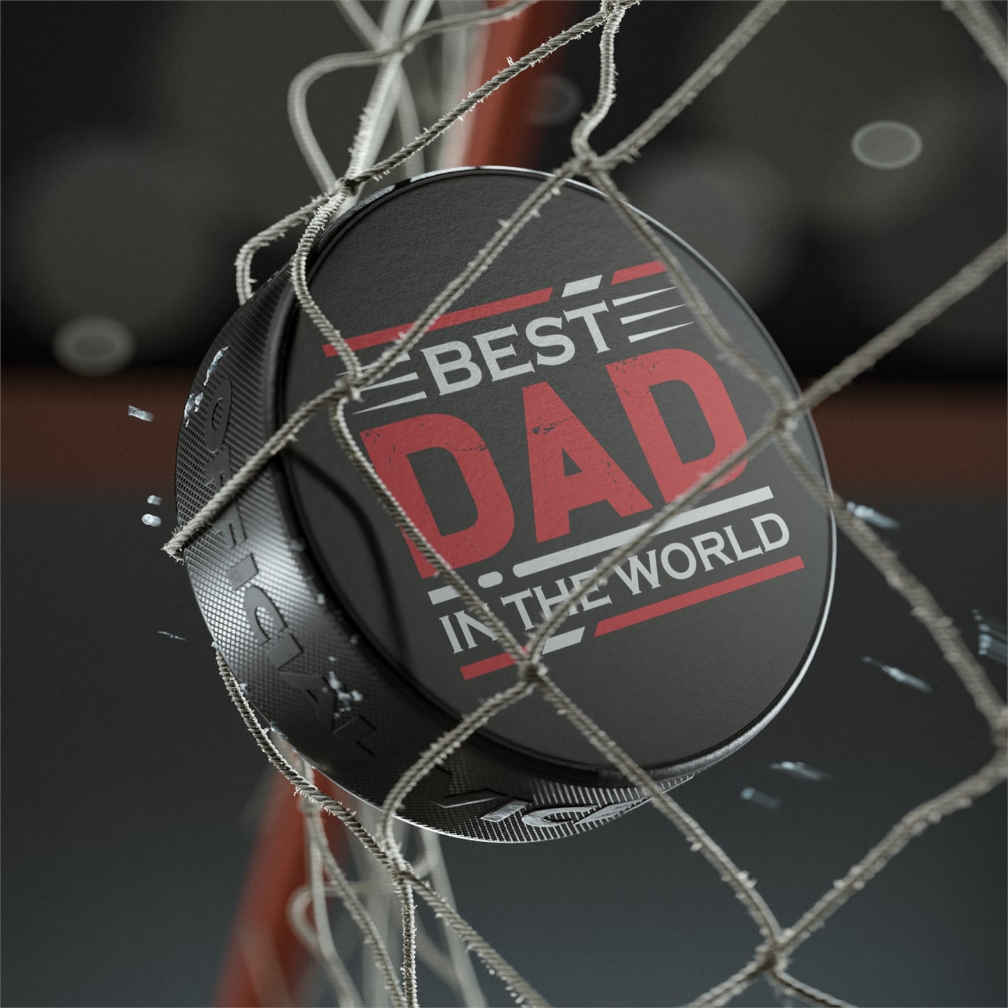 BEST DAD Hockey Puck