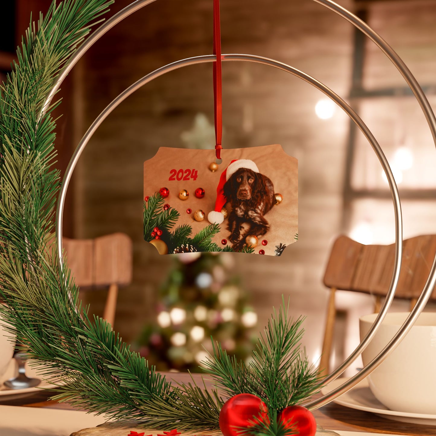 SAMPLE CUSTOM Aluminum Ornaments Square, Scalloped Corner, and Medallion
