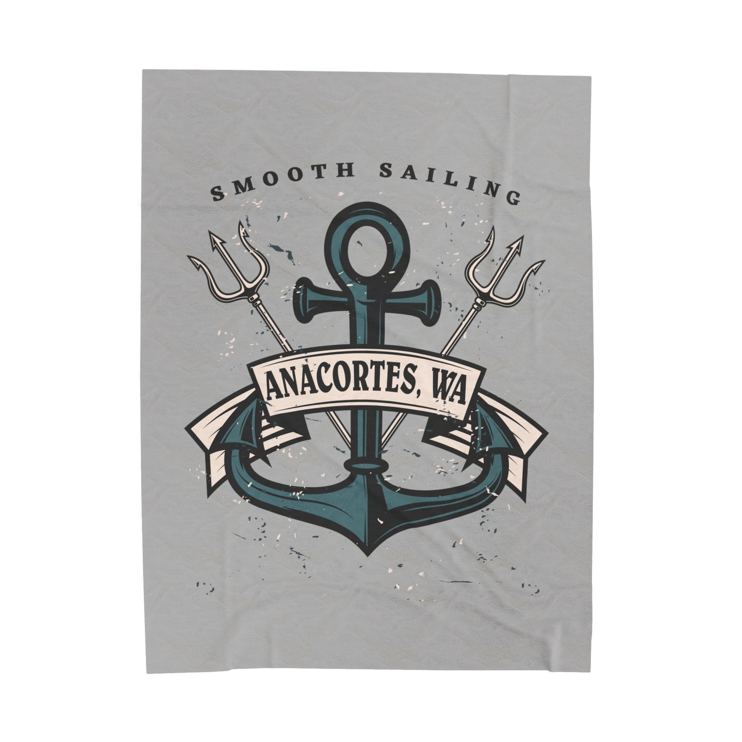 Anacortes - Anchor Velveteen Plush Blanket
