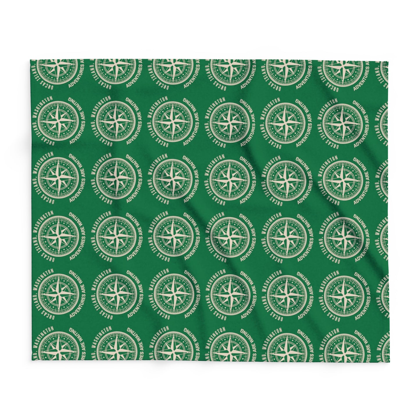 ORCAS ISLAND COMPASS Arctic Fleece Blanket