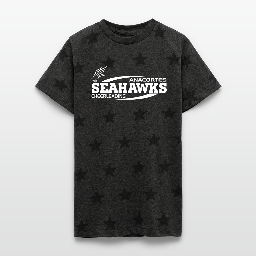 * ANACORTES SEAHAWKS CHEER - Kid's Star Print T-Shirt - charcoal star