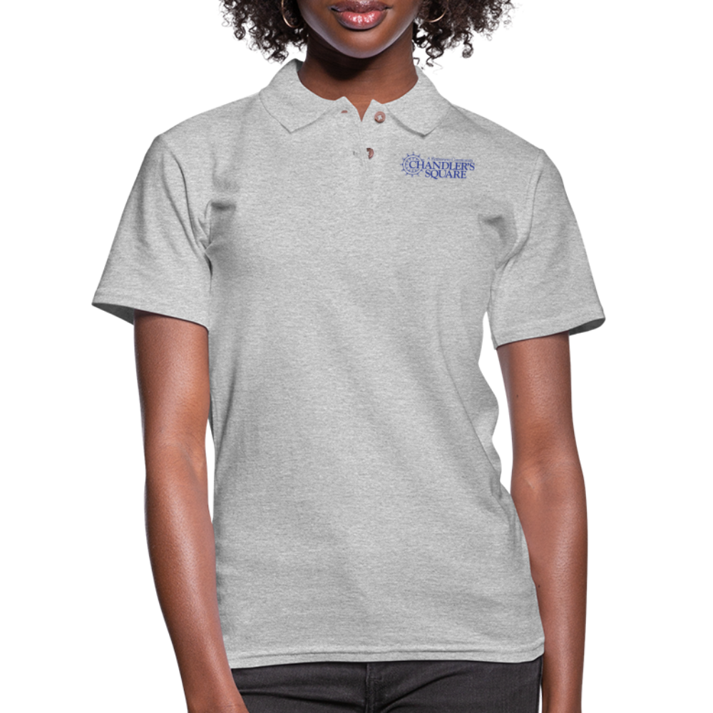 CHANDLER'S SQUARE Women's Pique Polo Shirt - heather gray