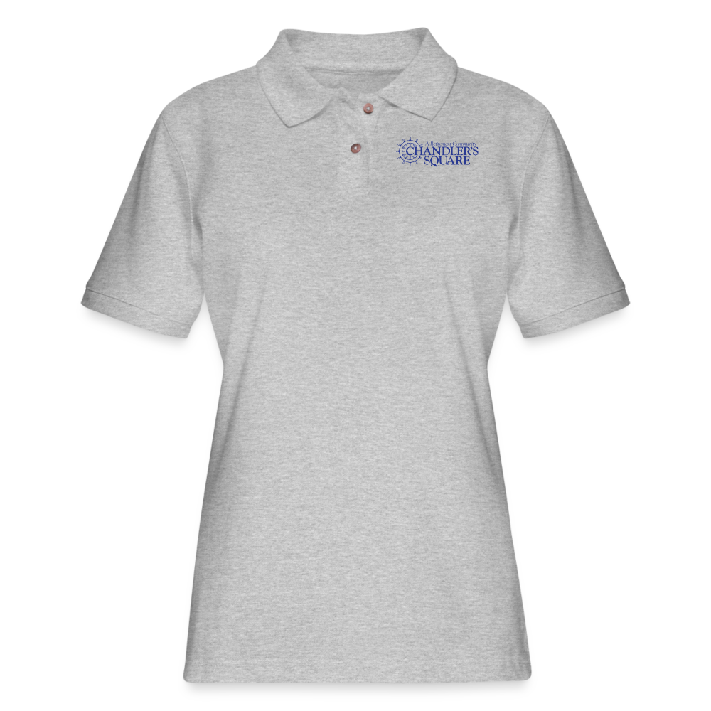 CHANDLER'S SQUARE Women's Pique Polo Shirt - heather gray