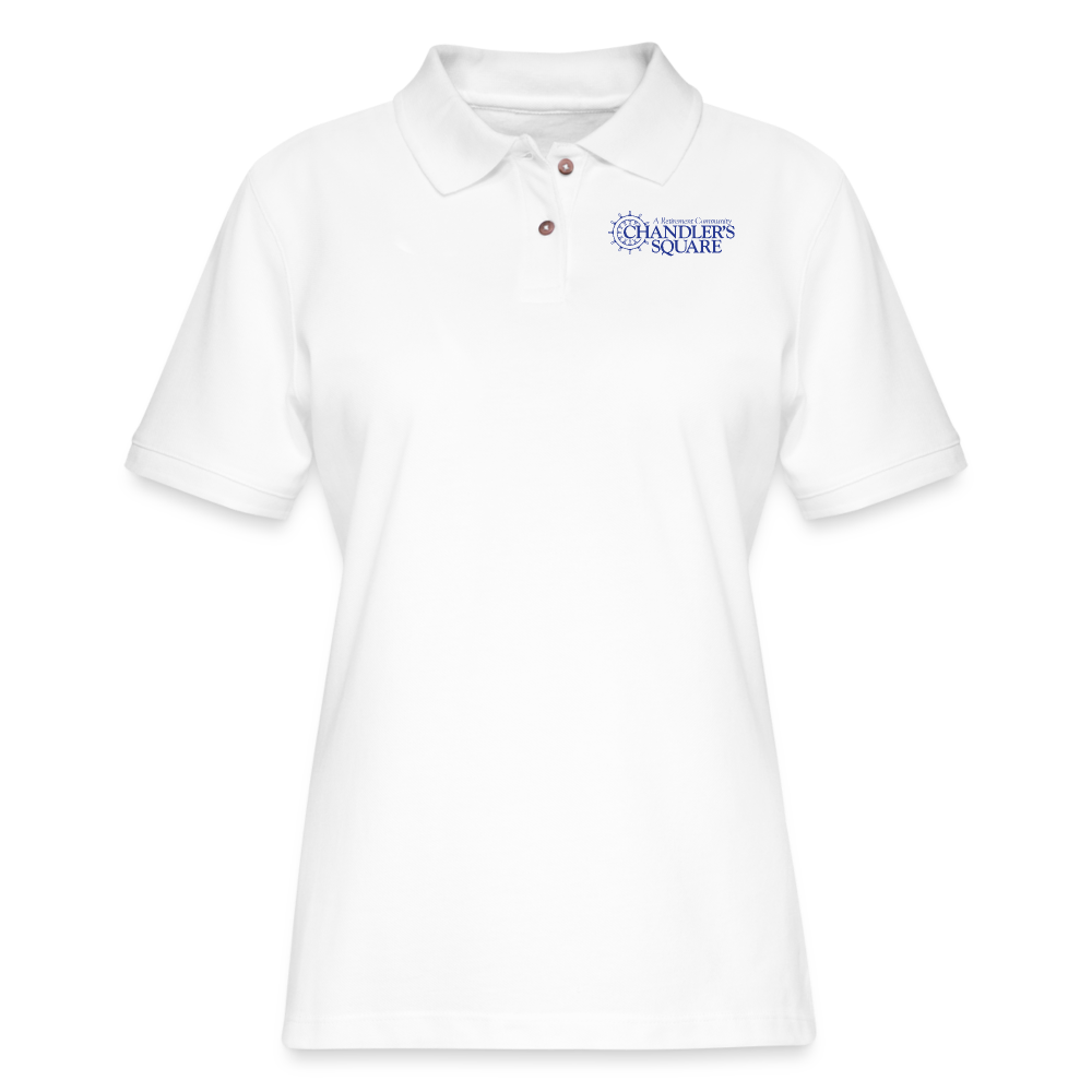 CHANDLER'S SQUARE Women's Pique Polo Shirt - white
