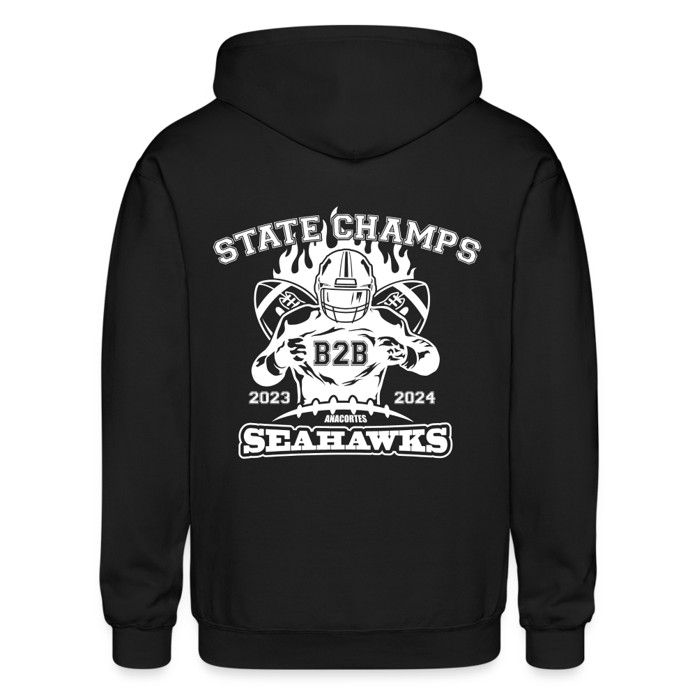 ANACORTES SEAHAWKS STATE CHAMP Adult Zip Hoodie - black
