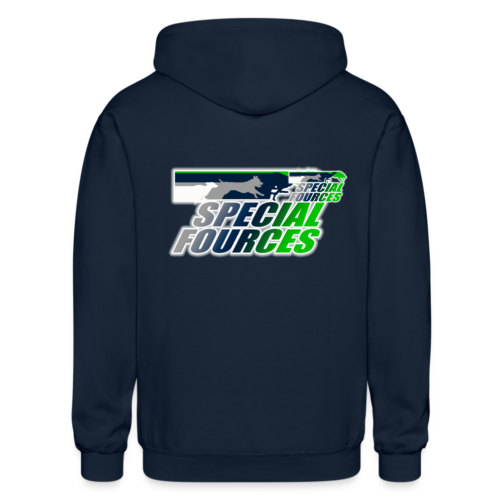 SPECIAL FORCES FLYBALL Adult Zip Hoodie - navy