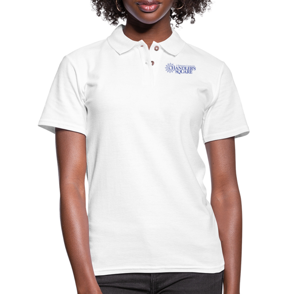 CHANDLER'S SQUARE Women's Pique Polo Shirt - white