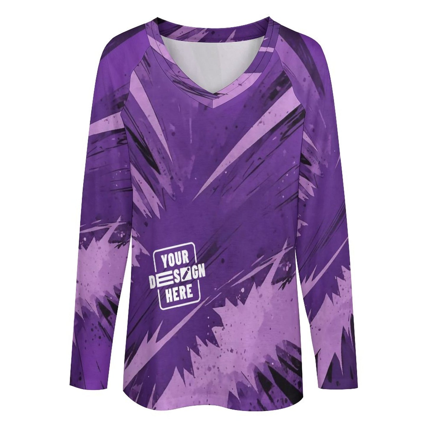 V-neck Loose Long Sleeve T-shirt