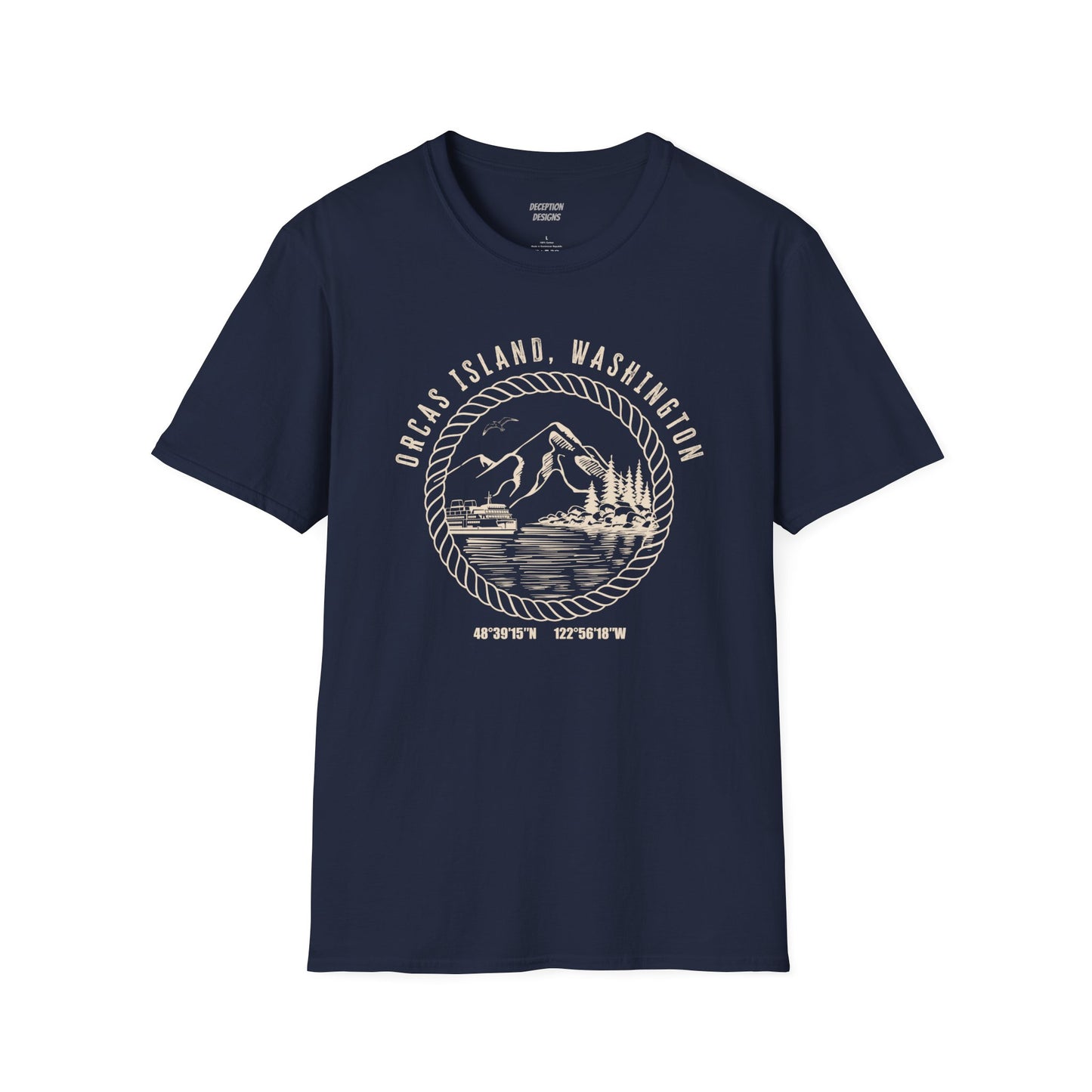 ORCAS ISLAND W COORDINATES Unisex Softstyle T-Shirt