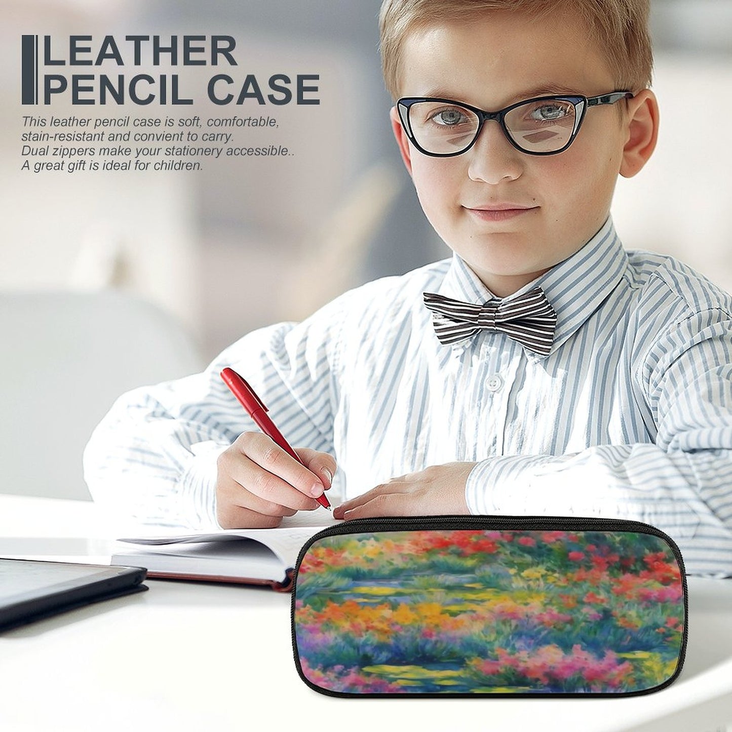 WILDFLOWER POND Leather Pencil Case