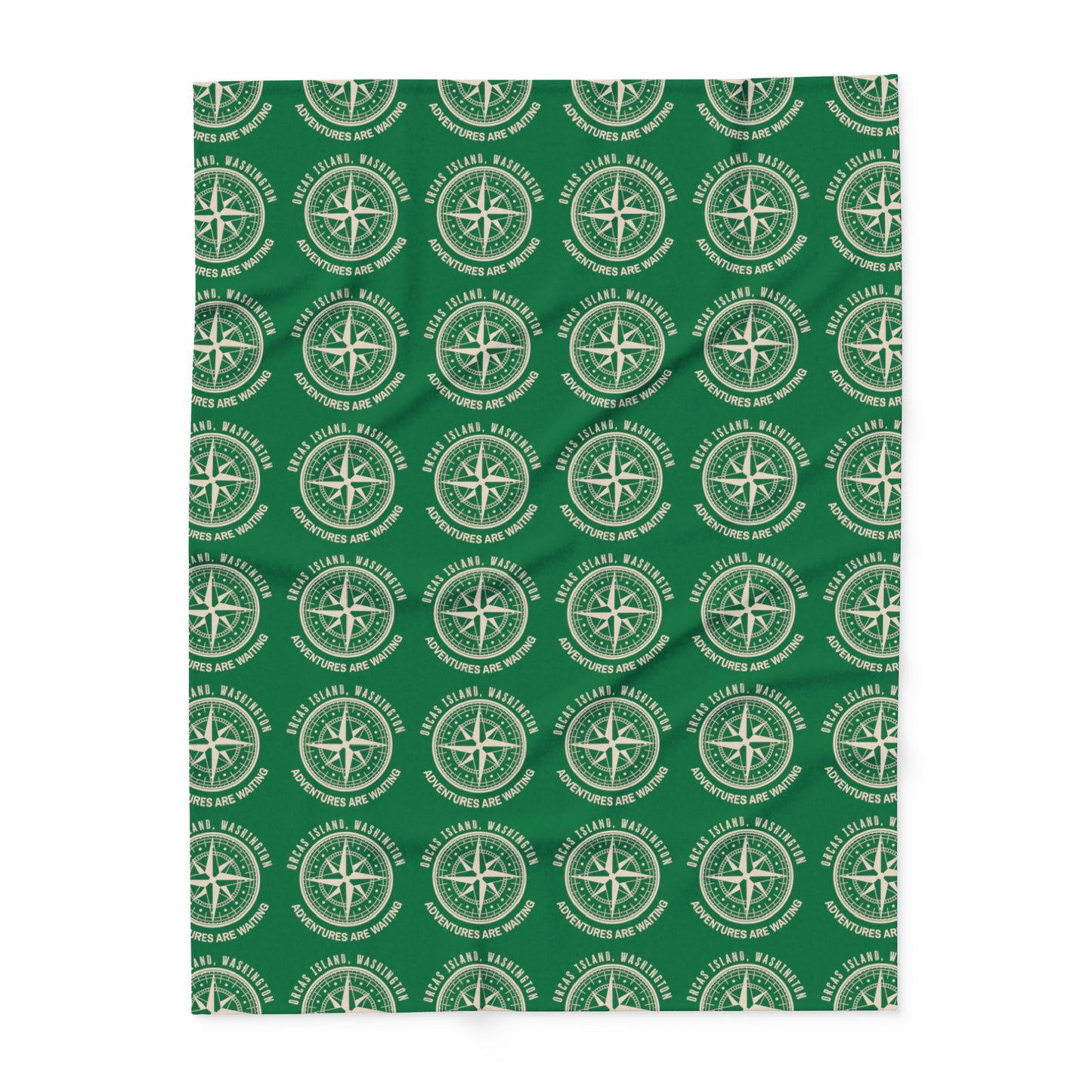 ORCAS ISLAND COMPASS Arctic Fleece Blanket