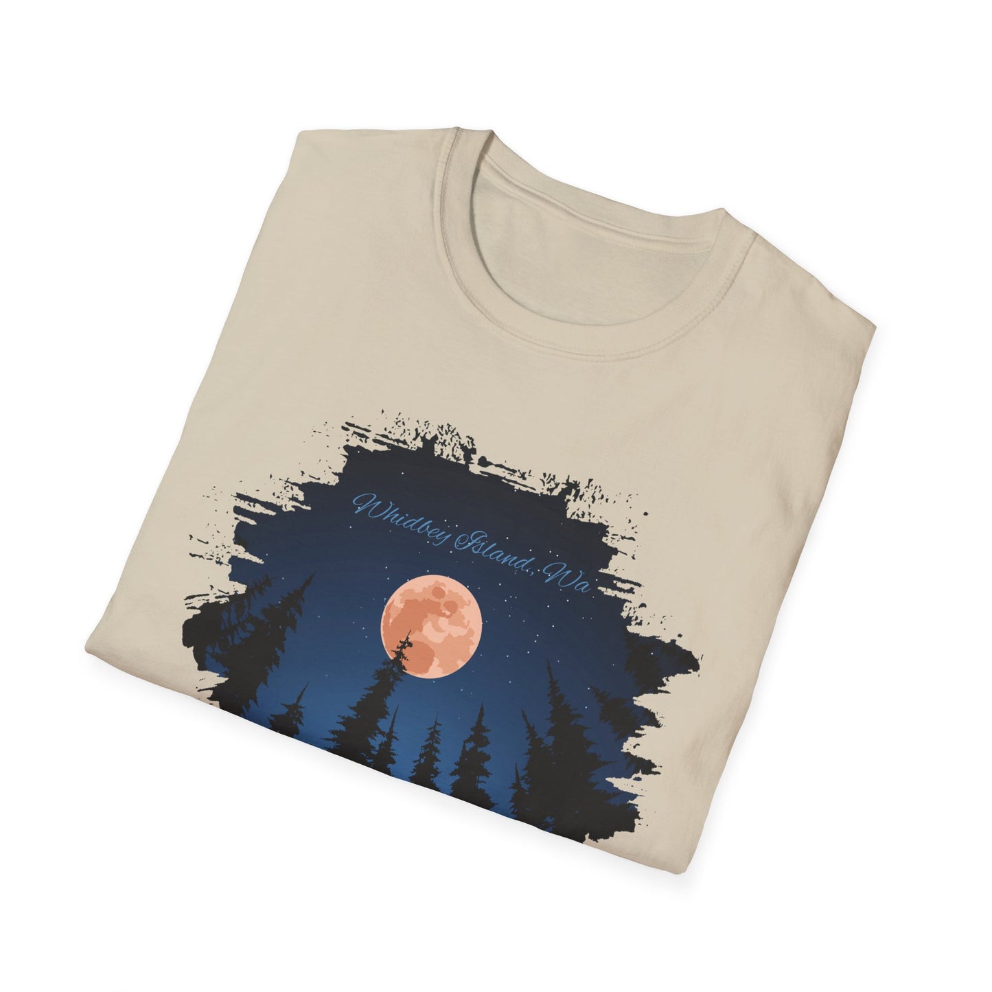 Whidbey Island Moon Night Unisex Softstyle T-Shirt