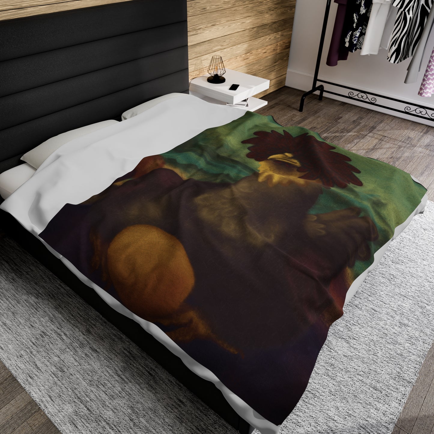Chicken Lisa by Monues Velveteen Plush Blanket
