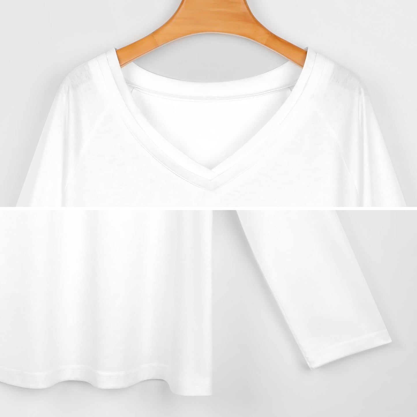 V-neck Loose Long Sleeve T-shirt TLREV2 (All-Over Printing)
